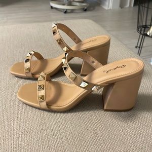 Qupid studded blocked heels. New in box.